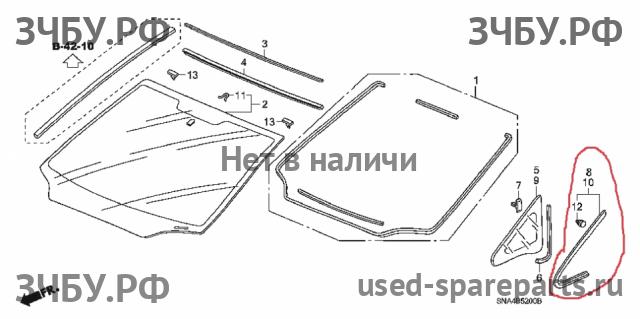 Honda Civic 8 (4D) Накладка стекла