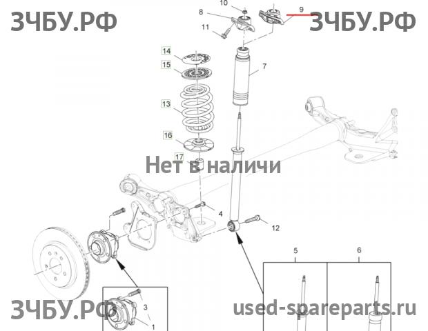 Opel Astra J Опора заднего амортизатора
