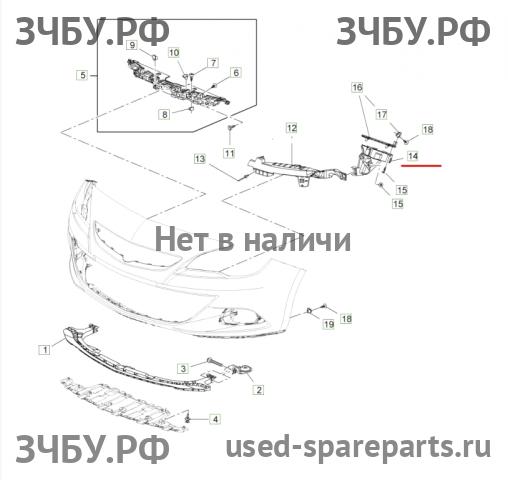 Opel Astra J Кронштейн бампера