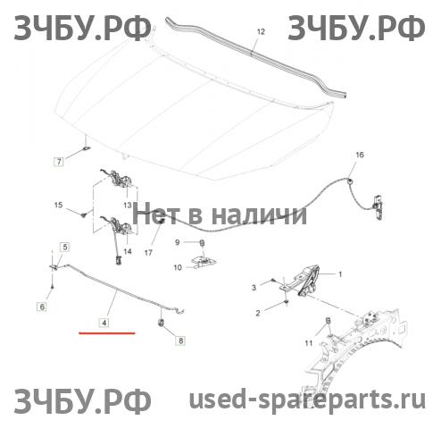 Opel Astra J Держатель капота (Упор капота)