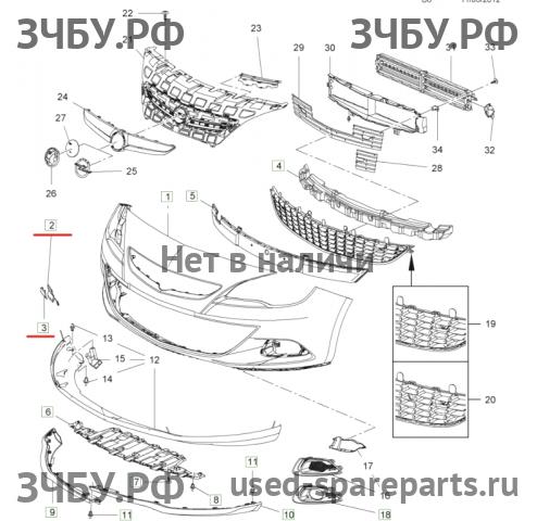 Opel Astra J Заглушка в бампер