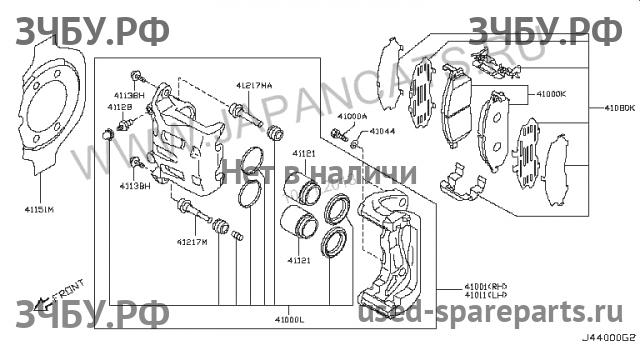 Infiniti FX 35/45 [S50] Передние тормозные фрикционные накладки
