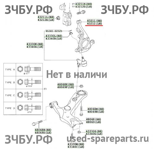 Toyota Corolla (E14 - E15) Кулак поворотный передний левый (со ступицей)