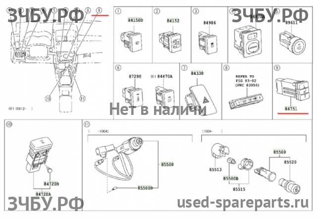 Toyota Corolla (E14 - E15) Кнопка обогрева сидений