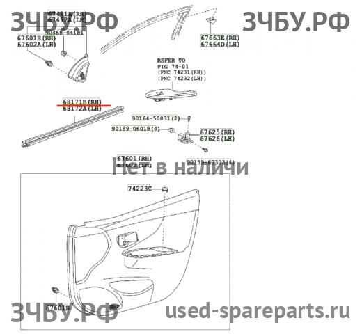 Toyota Corolla (E14 - E15) Накладка двери передней правой