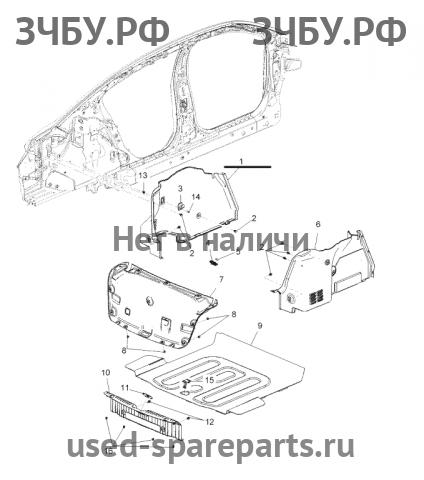 Chevrolet Cruze 1 Обшивка багажника боковая правая