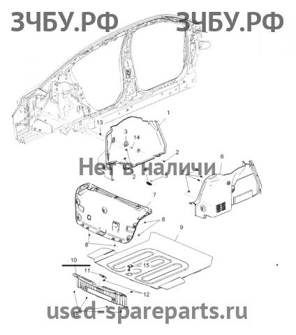 Chevrolet Cruze 1 Обшивка багажника задней панели