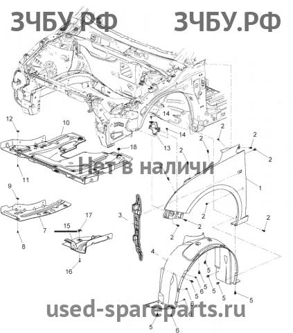 Chevrolet Cruze 1 Пыльник двигателя левый