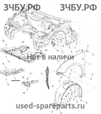 Chevrolet Cruze 1 Пыльник двигателя правый