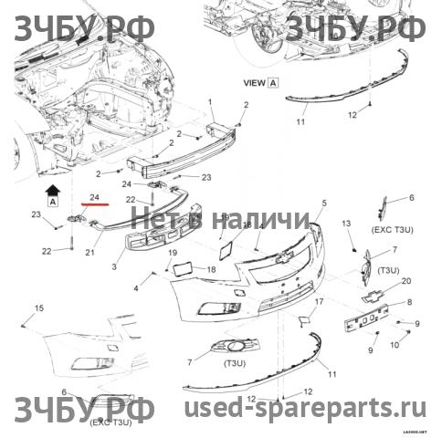 Chevrolet Cruze 1 Кронштейн усилителя переднего бампера правый