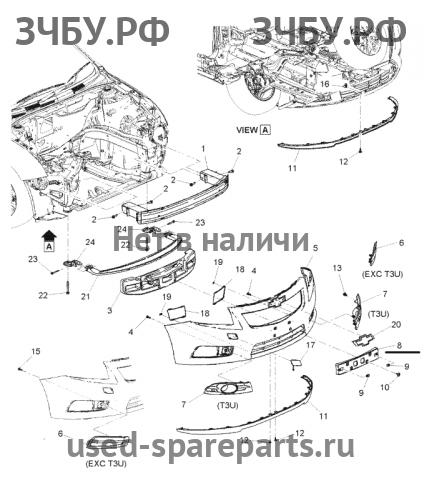 Chevrolet Cruze 1 Накладка переднего бампера