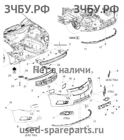 Chevrolet Cruze 1 Усилитель бампера передний