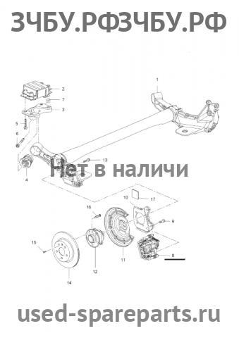 Chevrolet Cruze 1 Суппорт задний левый (в сборе со скобой)