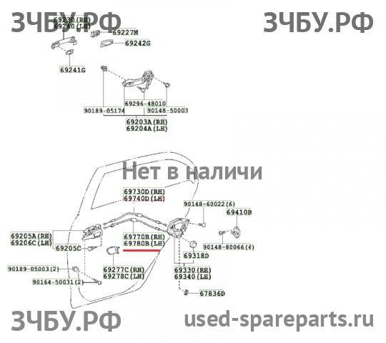 Toyota Corolla (E14 - E15) Трос открывания двери задней левой