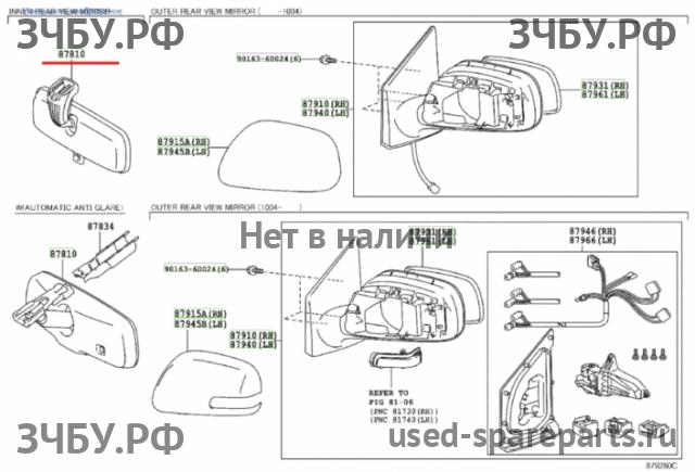 Toyota Corolla (E14 - E15) Зеркало заднего вида
